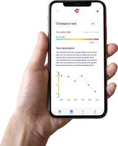 Blood test results can be tracked via Revolab’s app